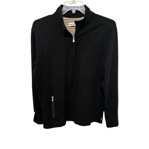 Pino Porte Mens Andrea Zip Pullover Size L Black Long Sleeves Shirt